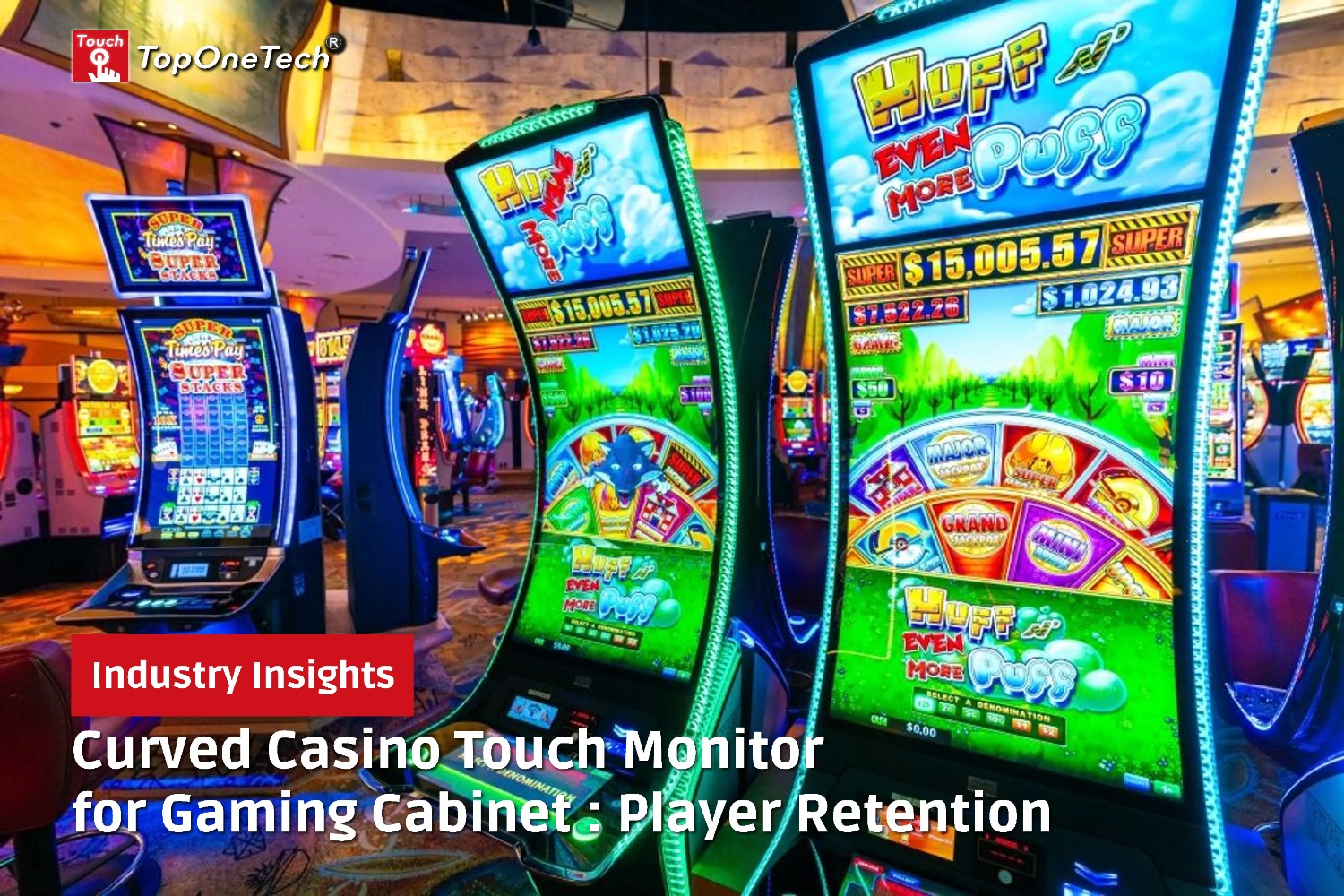 Curved Casino Touch Monitor for Gaming Cabinet